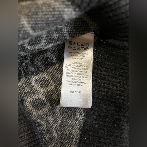 Joie women’s XS cowl neck sweater - charcoal and lighter grey Fair Isle - Picture 5 of 5